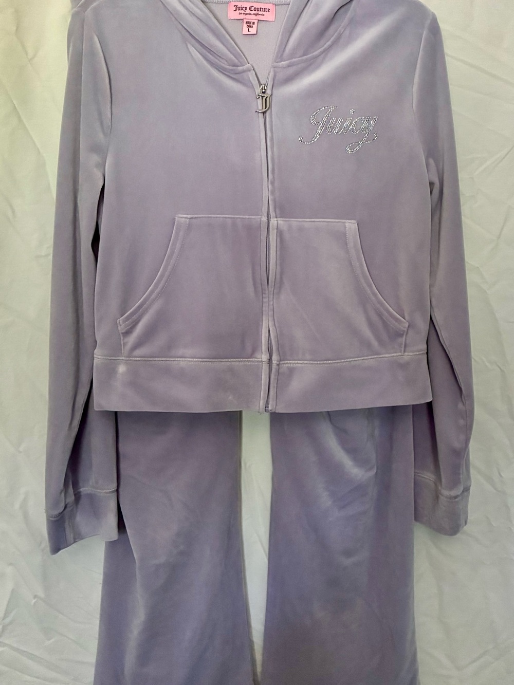 Juicy Couture Light Lavender Velour Zip Hoodie & Pants